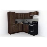 Bucatarie de Colt GENA NEW 10 ST. 190-200, Fara Corp de Cuptor, Wenge / Decor 7648 Bucatarie de Colt GENA NEW 10 ST. 190-200, Fara Corp de Cuptor, Wenge / Decor 7648